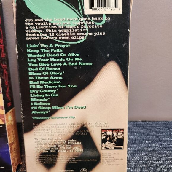 Bon Jovi VHS TAPES Lot Of 2 CROSS ROAD AND LIVE FROM LONDON - Picture 4 of 5